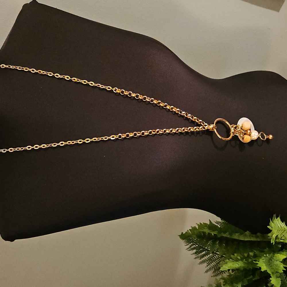 WHBM gold necklace with tassel